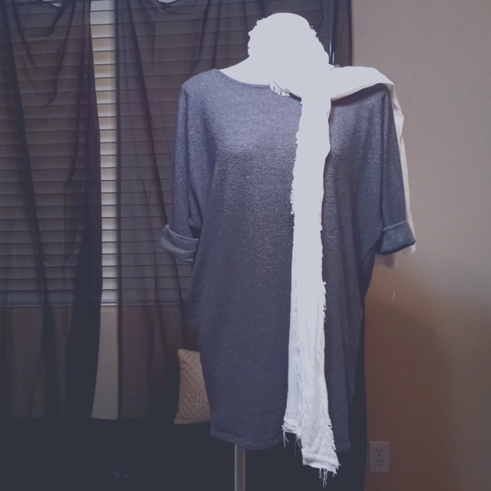 Gray sweater dress